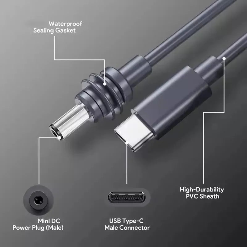 Cabo Usbc De Carregamento Para Starlink Mini 3 Metros